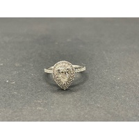 Ladies 18ct White Gold Pear Shape Diamond Ring