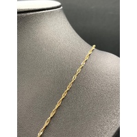 Unisex 9ct Yellow Gold Margarita Twist Link Necklace