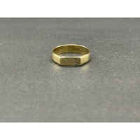 Mens 9ct Yellow Gold Diamond Ring