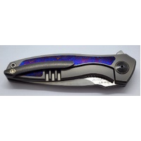 Maxace Perseus Folding Knife Grey Titanium Handle Timascus MagnaCut OM47-0-D