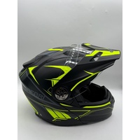 RXT Safari Black Fluro Motorcycle Helmet Size XL 60cm with Dust Bag