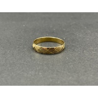 Unisex 9ct Yellow Gold Pattern Band Ring