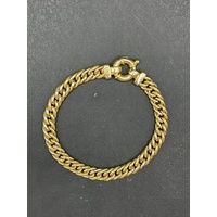 Ladies 18ct Yellow Gold Fancy Curb Link Bracelet