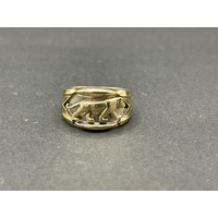 Mens 14ct Yellow Gold Panther Ring