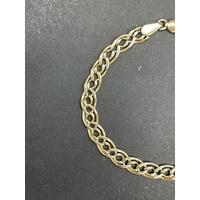 Ladies 9ct Yellow Gold Double Curb Link Bracelet