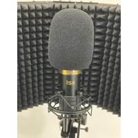 iSK Condenser Microphone with RF-2 Reflection Filter Stand and Headphones