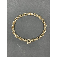 Ladies 9ct Yellow Gold Oval Belcher Link Bracelet