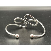 Ladies Sterling Silver Swirl Twist Cuff Bangle (Brand New)