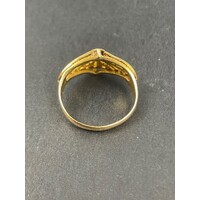 Ladies 21ct Yellow Gold Flower Pattern design Ring (Pre-Owned)