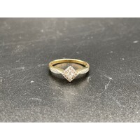 Ladies 9ct Yellow Gold Diamond Ring (Pre-Owned)