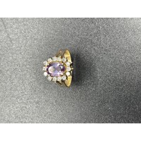 Ladies 9ct Yellow Gold Purple Gemstone Ring (Pre-Owned)