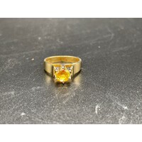 Ladies 18ct Yellow Gold Yellow Gemstone Ring (Pre-Owned)