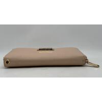 Urban Status Women’s Zip-Around Leather Wallet Pouch Beige 