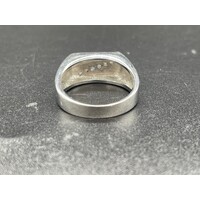 Mens Stainless Steel Silver Cubic Zirconia Ring (Pre-Owned)