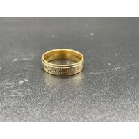 Unisex 18ct Two Tone Yellow White Gold Ring (Pre-Owned)