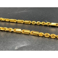 Unisex 21ct Yellow Gold Bar Link Necklace (Pre-Owned)