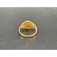 Ladies 21ct Yellow Gold CZ Ring (Pre-Owned)