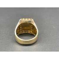 Mens 18ct Yellow Gold Diamond Ring (Pre-Owned)