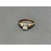 Ladies 9ct Yellow Gold Cubic Zirconia Ring (Pre-Owned)