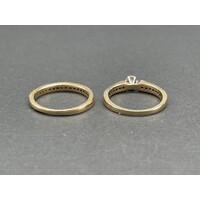 Ladies 9ct Yellow Gold Ring Set (Pre-Owned)