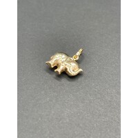 Unisex 9ct Yellow Gold Elephant Pendant (Pre-Owned)