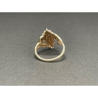 Ladies 9ct Yellow Gold Cluster Diamond Ring (Pre-Owned)