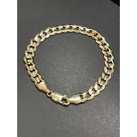 Unisex 9ct Yellow Gold Curb Link Bracelet