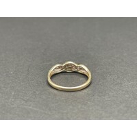 Ladies 9ct Yellow Gold Twisted Design Diamond Ring