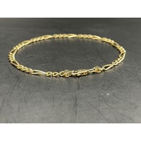 Unisex 9ct Yellow Gold Figaro Link Bracelet