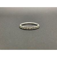 Ladies 9ct white gold diamond wedding band ring