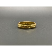 Unisex 21ct Yellow Gold Laser Cut Ring