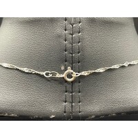 Ladies 9ct White Gold Margarita Link Necklace