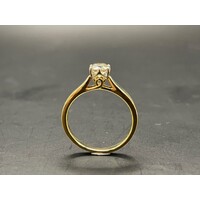 Ladies 18ct Yellow Gold Brillant Cut Solitaire Diamond Ring