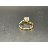 Ladies 14ct Yellow Gold Solitaire Cubic Zirconia Ring