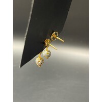 Ladies 21ct Yellow Gold Dangle Earrings