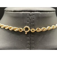 Unisex 9ct Yellow Gold Rope Link Necklace