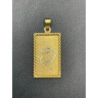 Ladies 14ct Yellow Gold Zodiac Pisces Sign Pendant