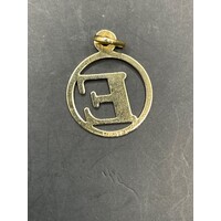 Unisex 18ct Yellow Gold Letter E Pendant