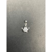 Ladies 18ct White Gold Cubic Zirconia Star Pendant