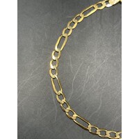 Unisex 9ct Yellow Gold Figaro Link Bracelet