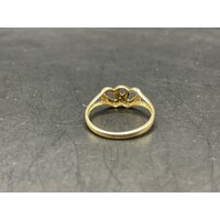 Ladies 9ct Yellow Gold Double Heart Ring