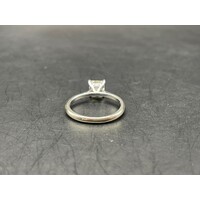 Ladies 14ct White Gold Solitaire Diamond Ring