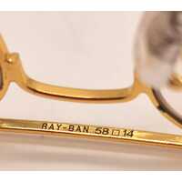 Ray-Ban 58-14 Aviator Metal Matte Gold Clear Lens Sunglasses with Case