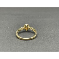 Ladies 9ct Yellow Gold Morganite and Diamond Ring