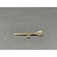 Unisex 10ct Yellow Gold Cross Pendant