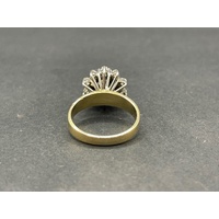 Ladies 18ct Yellow Gold Diamond Cluster Flowerette Ring