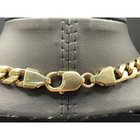 Mens 9ct Yellow Gold Chuncky Curb Link Necklace