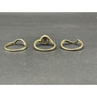 Ladies 9ct Yellow Gold 3 Rings Diamond Ring Set