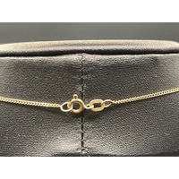 Unisex 9ct Yellow Gold Curb Link Necklace with Cross Pendant