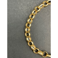 Ladies 9ct Yellow Gold Belcher Link Bracelet